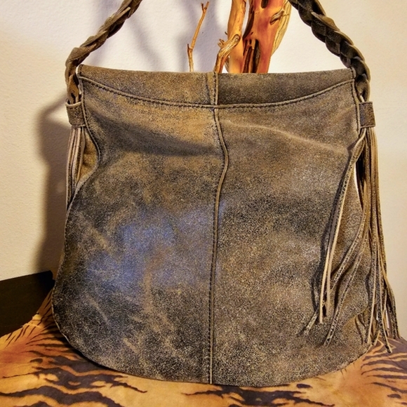 PASION ARGENTINA Dist. Olive Brn Tassel Satchel LG. Handbag - Picture 2 of 11